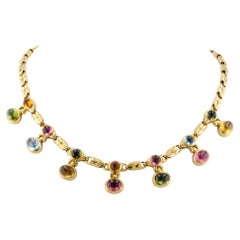 Vintage Bulgari Passo Doppio Gem Set Necklace