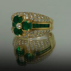 Emerald Pave Diamond Gold Ring