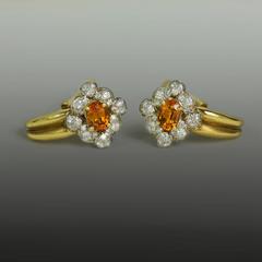 Keith Davis Sapphire Diamond Gold Earrings