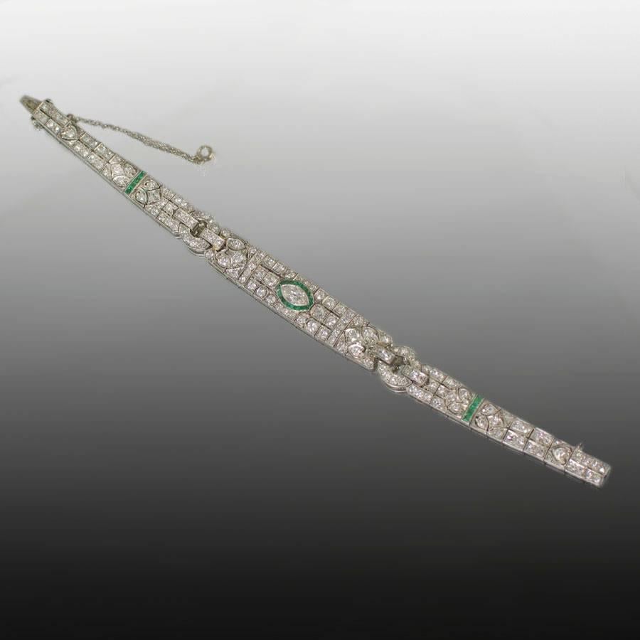 Art-déco-Armband aus Platin mit Diamanten aus den 1930er Jahren im Zustand „Hervorragend“ im Angebot in Sarasota, FL