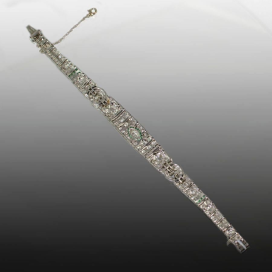 1930s Art Deco Diamond Platinum Bracelet For Sale 1