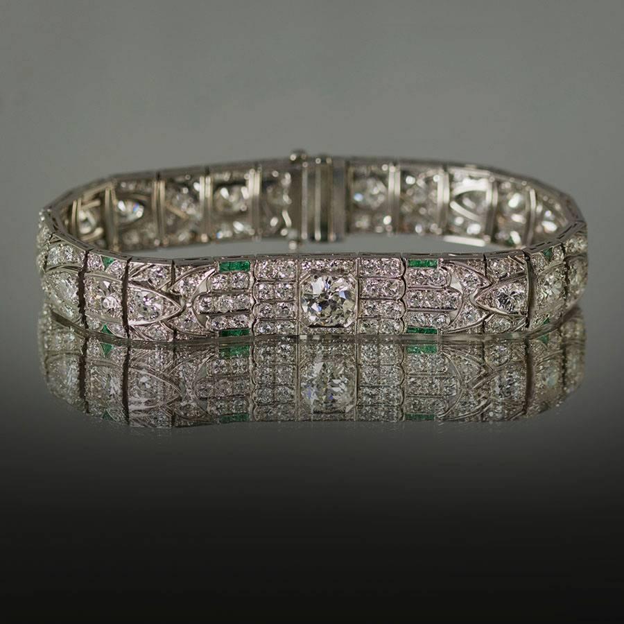 Art-déco-Armband aus Platin mit Diamanten aus den 1930er Jahren  im Angebot 2