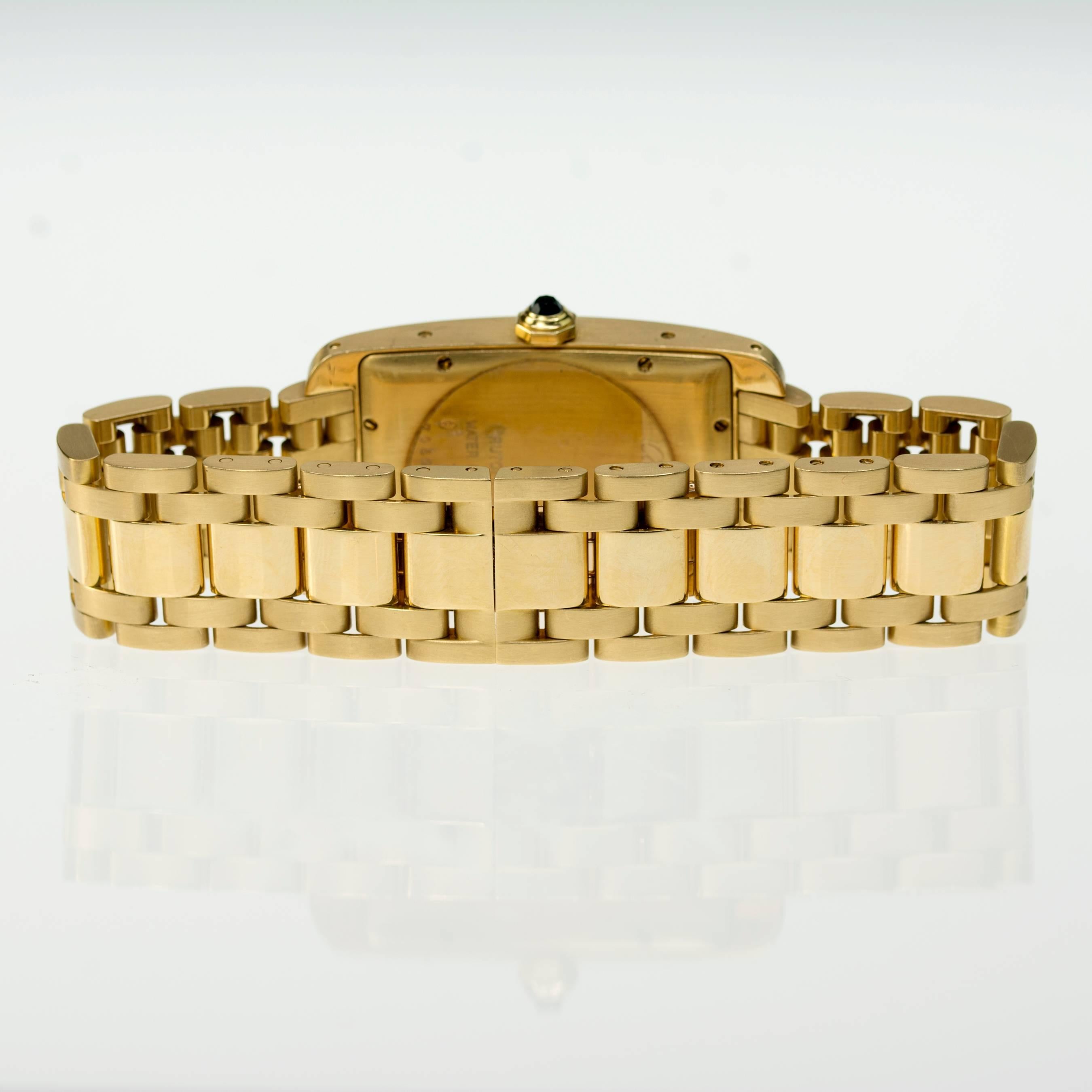 Cartier Yellow Gold Tank Americaine Automatic Bracelet Wristwatch at ...