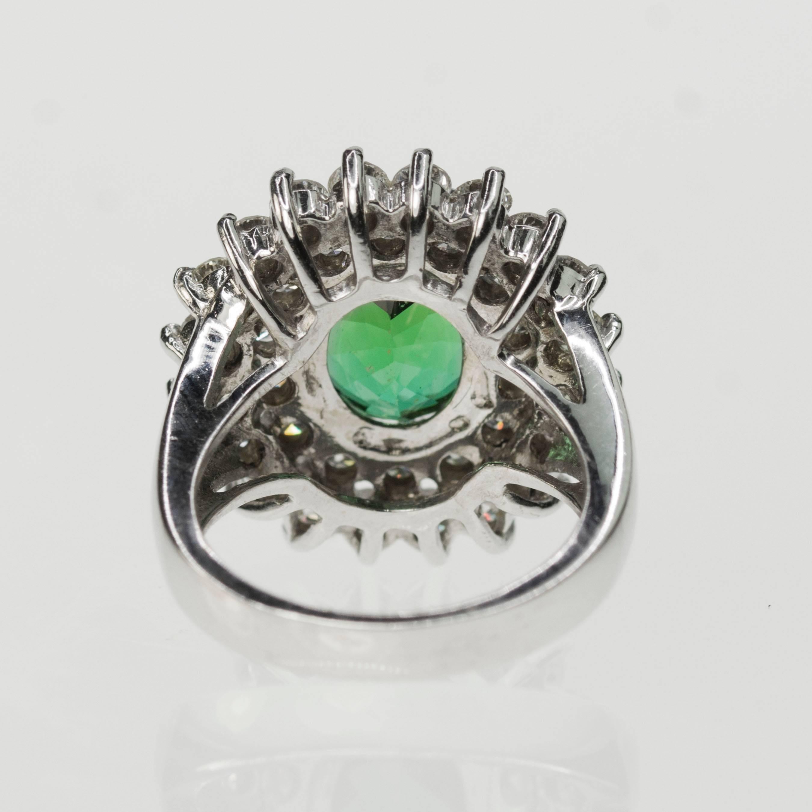 Goldring mit Diamant-Halo und Turmalin-Halo im Angebot 1
