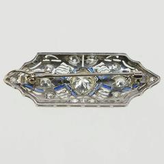 Art Deco Diamant Platin Brosche