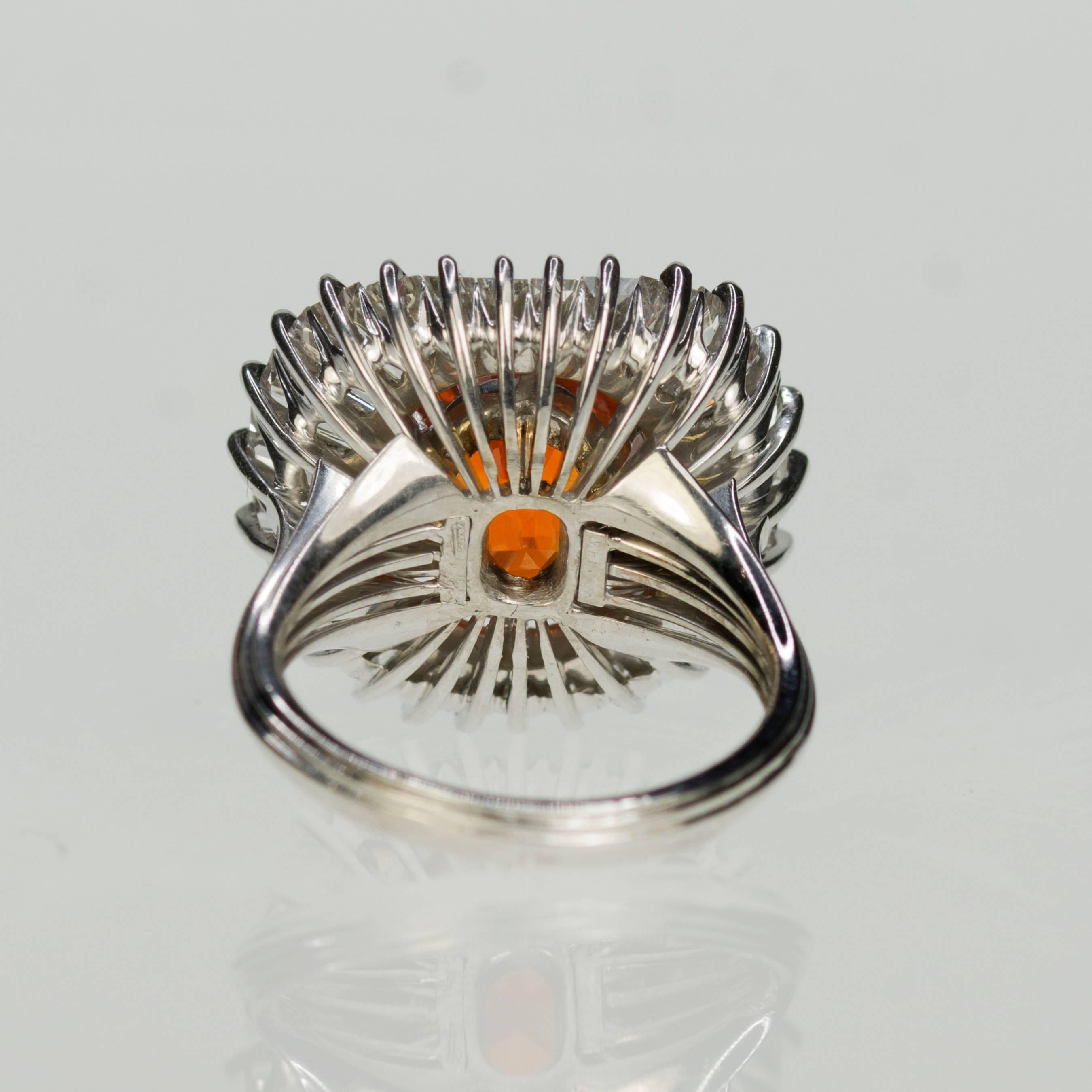 Women's or Men's  Amazing Ceylon Spessartite Platinum Ring