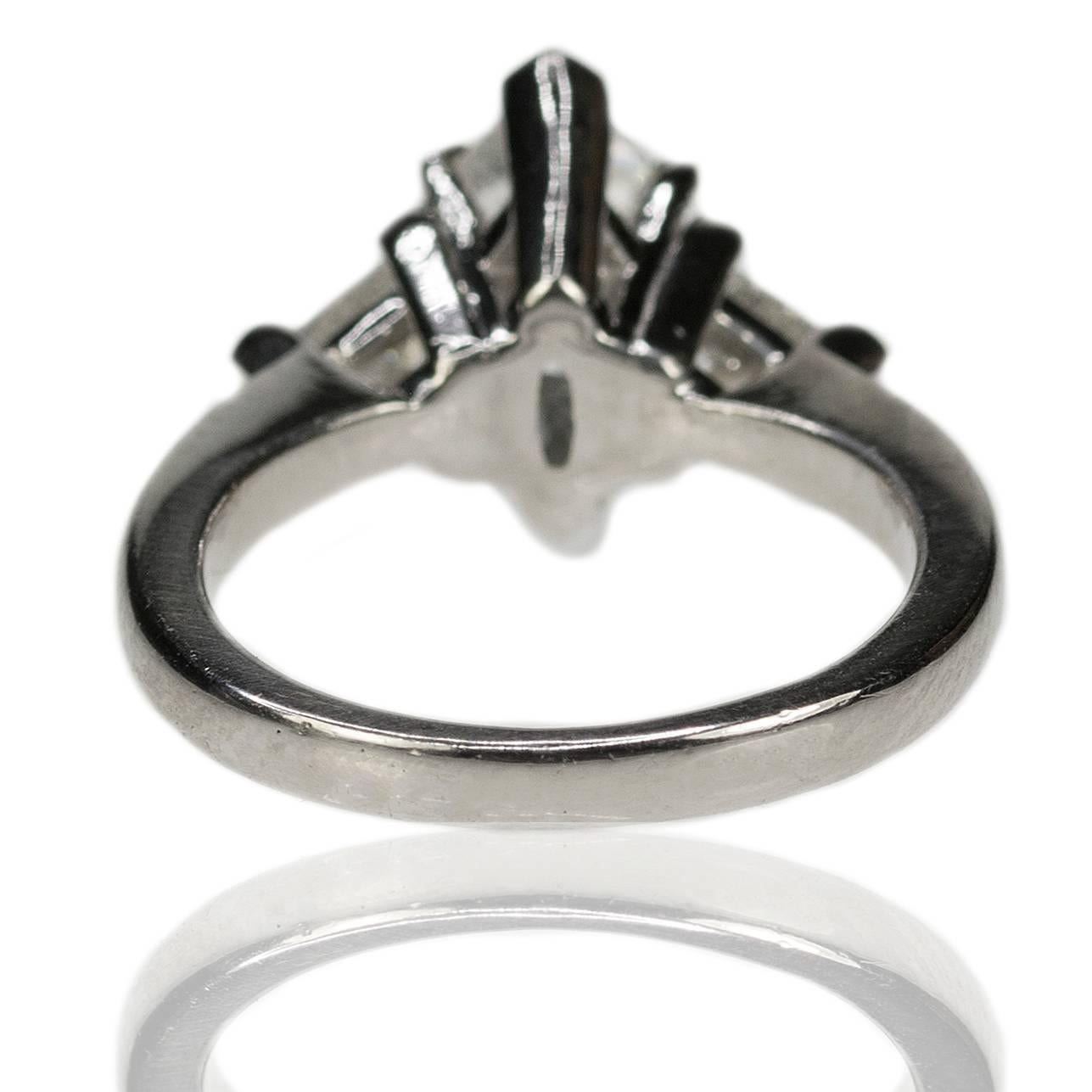 Platinum Ring with 2.04 Carat Marquis Cut Diamond In Excellent Condition In Sarasota, FL