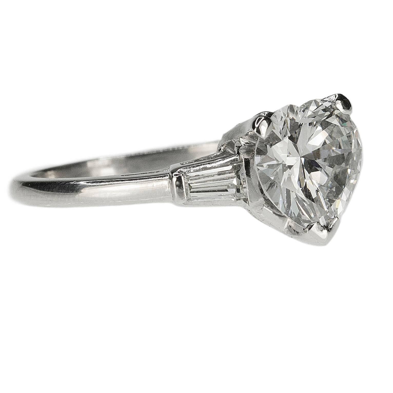 Heart Cut GIA 2.52 Carat Heart Shape Diamond in Platinum Ring