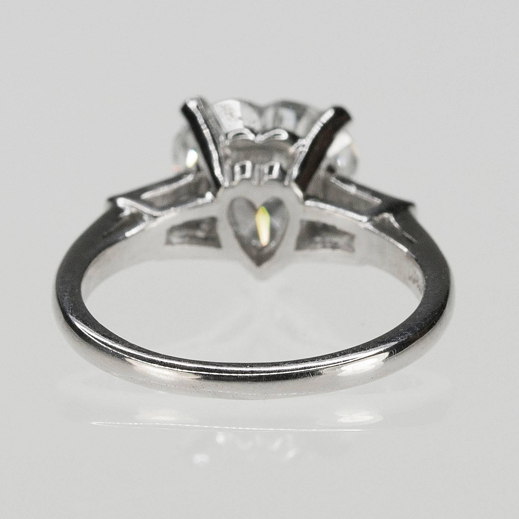GIA 2.52 Carat Heart Shape Diamond in Platinum Ring 1