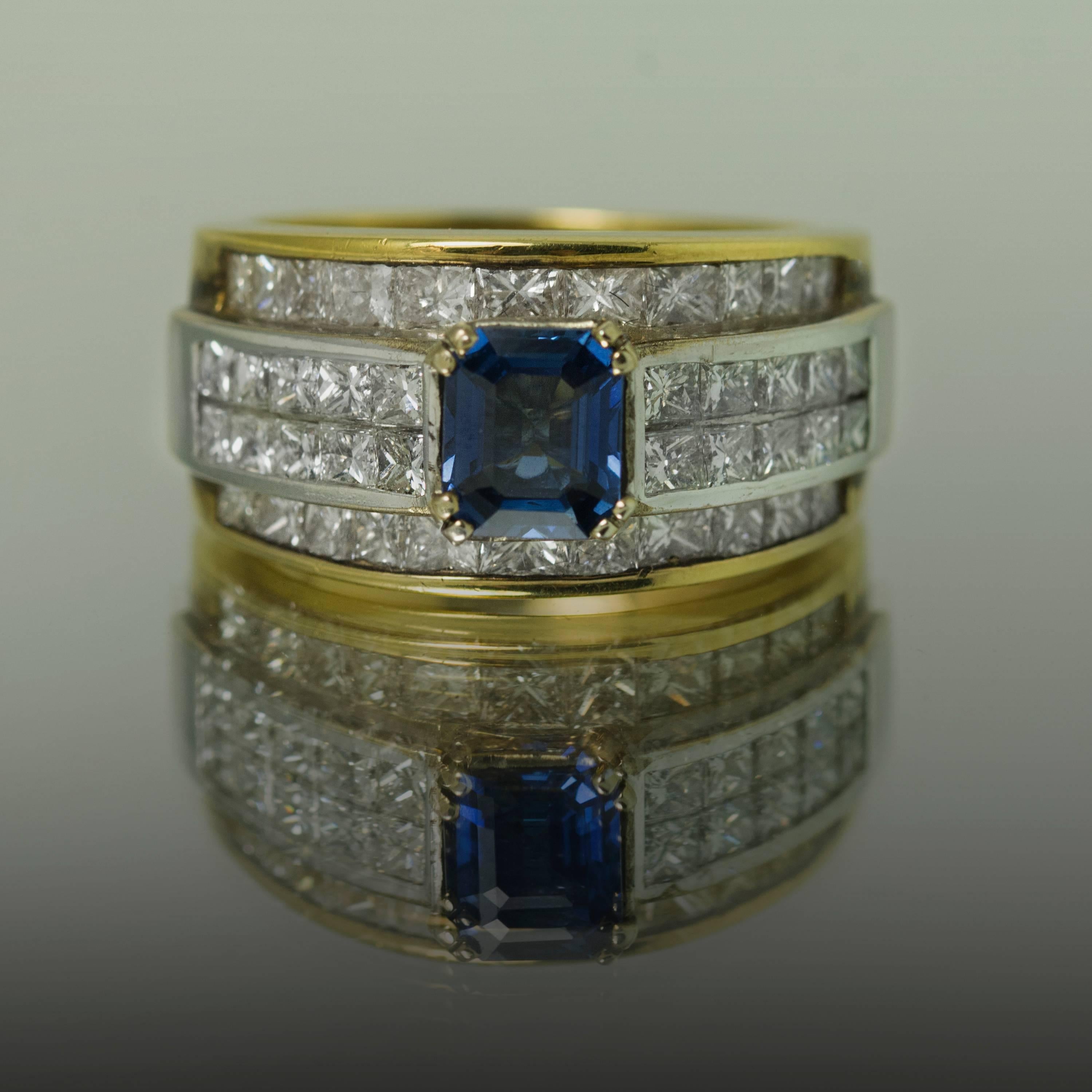 Modern Sapphire Gold Ring