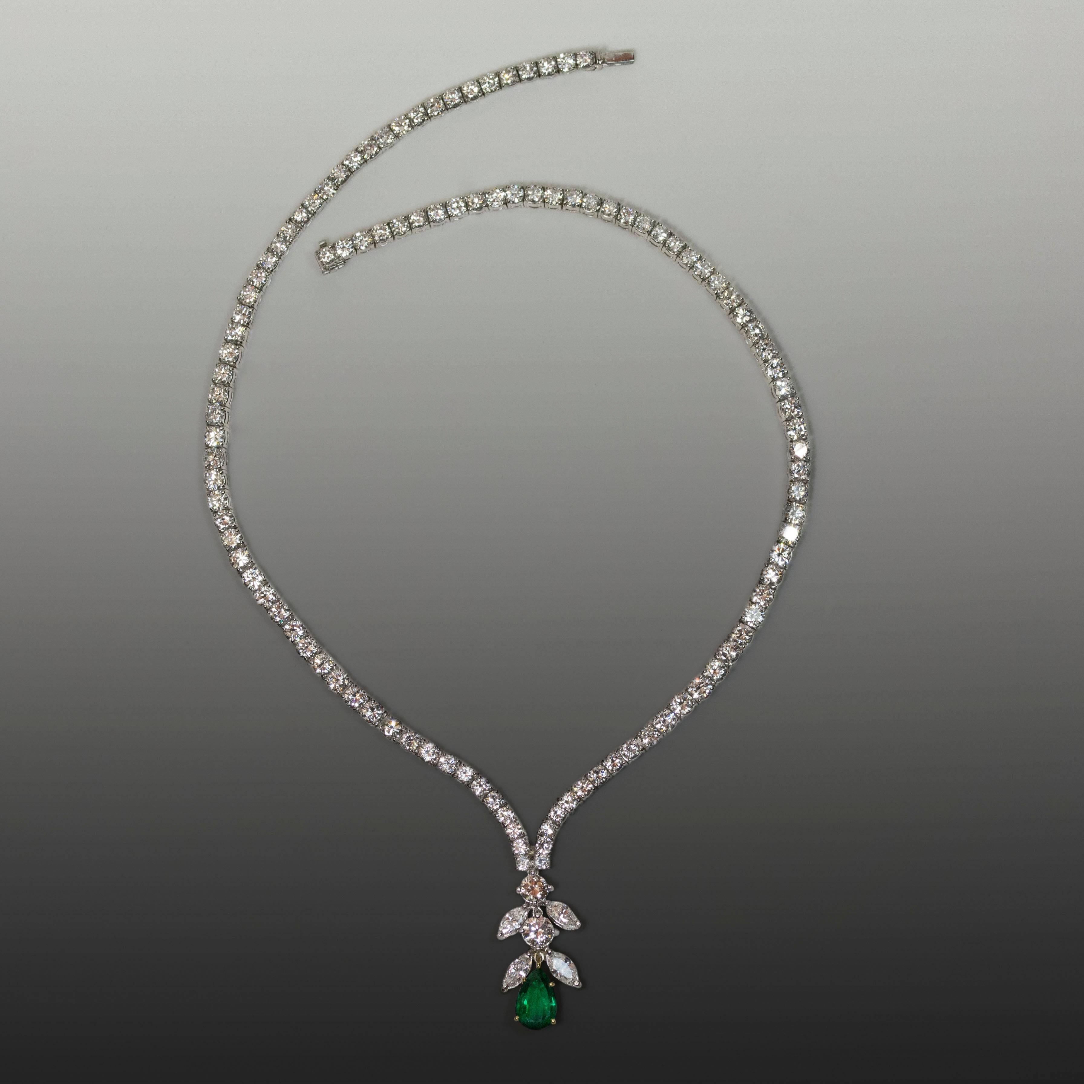 platinum emerald necklace