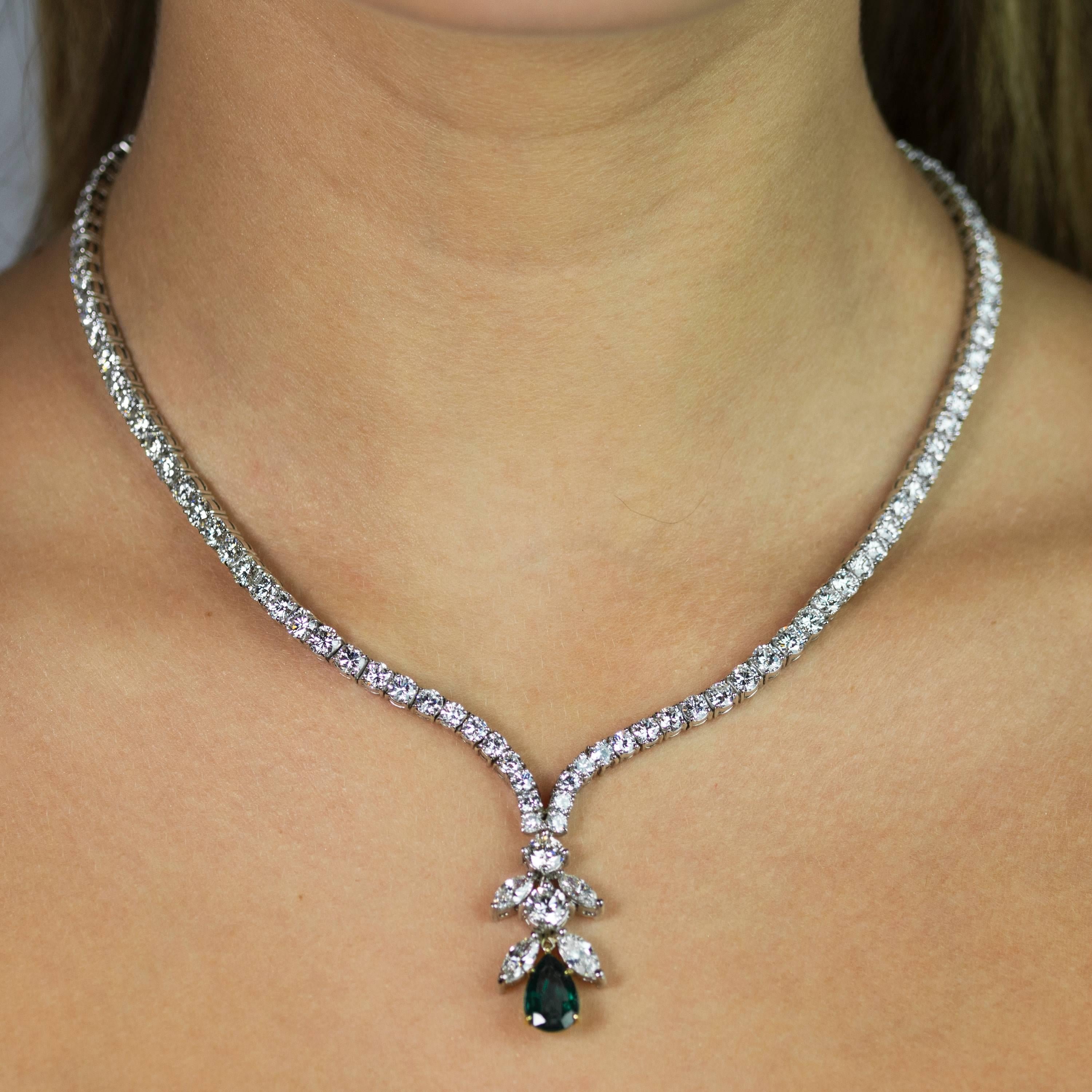 emerald and platinum necklace