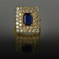 Keith Davis Sapphire Diamond Gold Ring