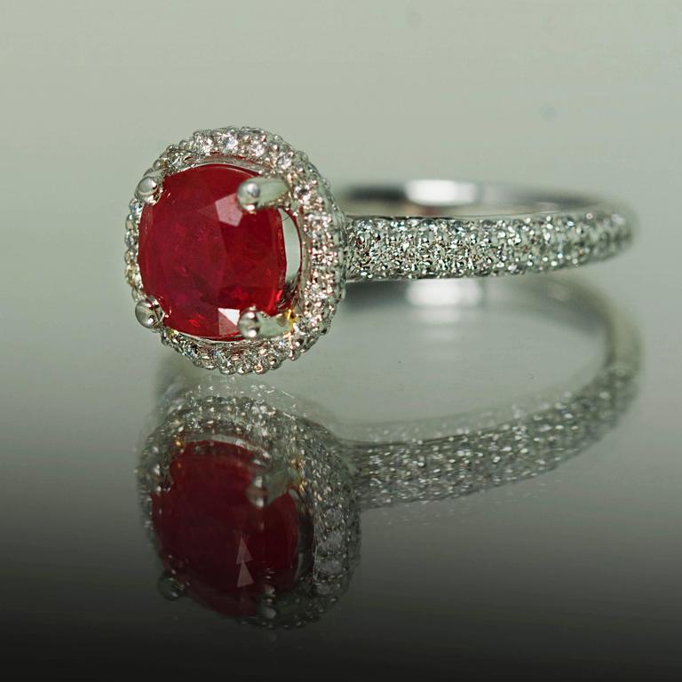 1.81 Carat Burma Ruby Diamond Gold Ring For Sale at 1stDibs
