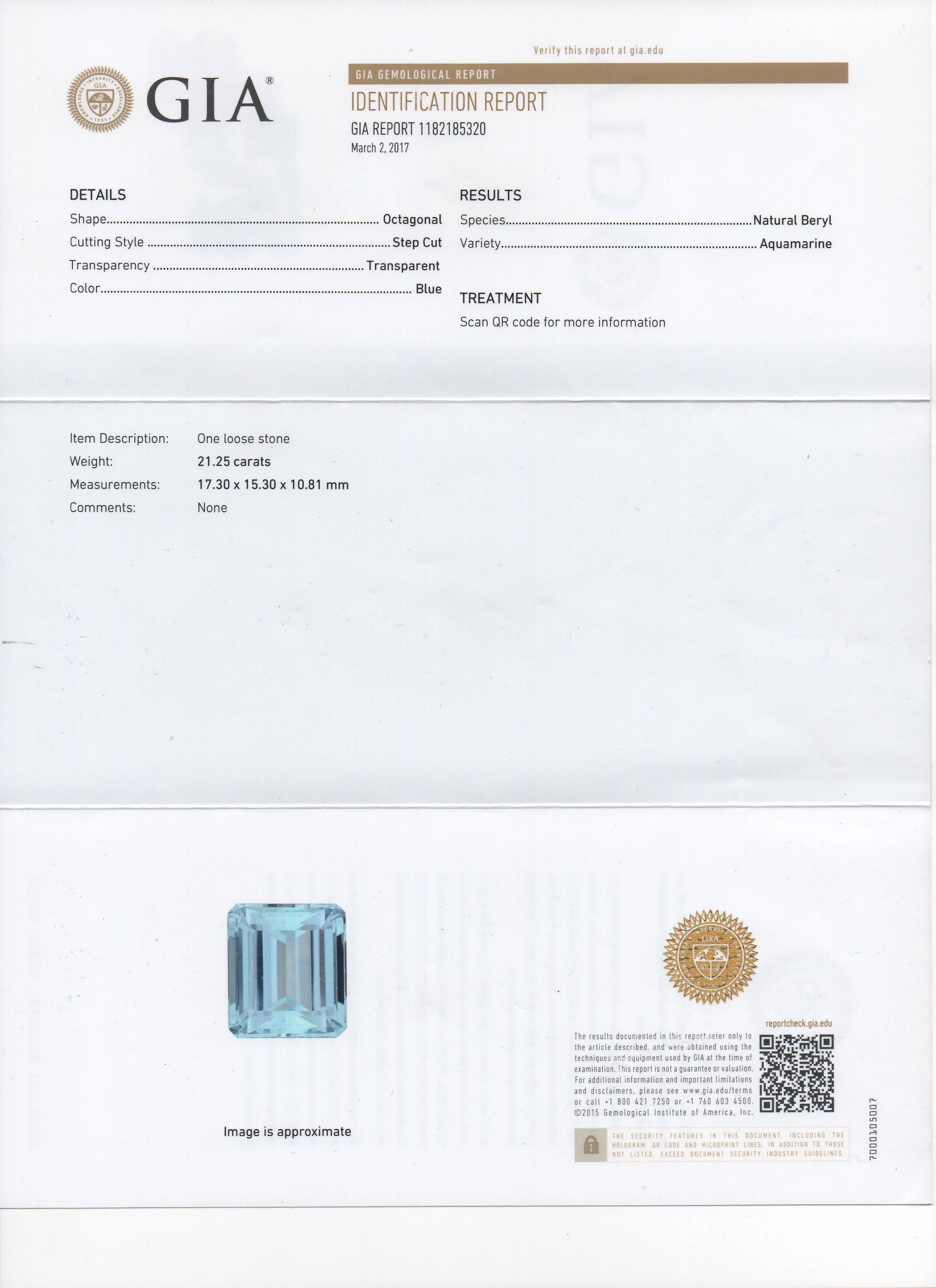 Geometric Aquamarine Diamond Platinum Ring 2