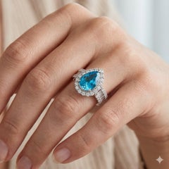 Anello con tormalina Paraíba in platino