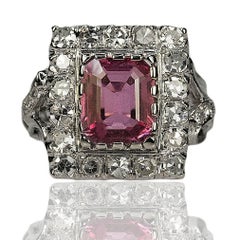 Anillo de zafiro rosa certificado AGL de 2,56 quilates