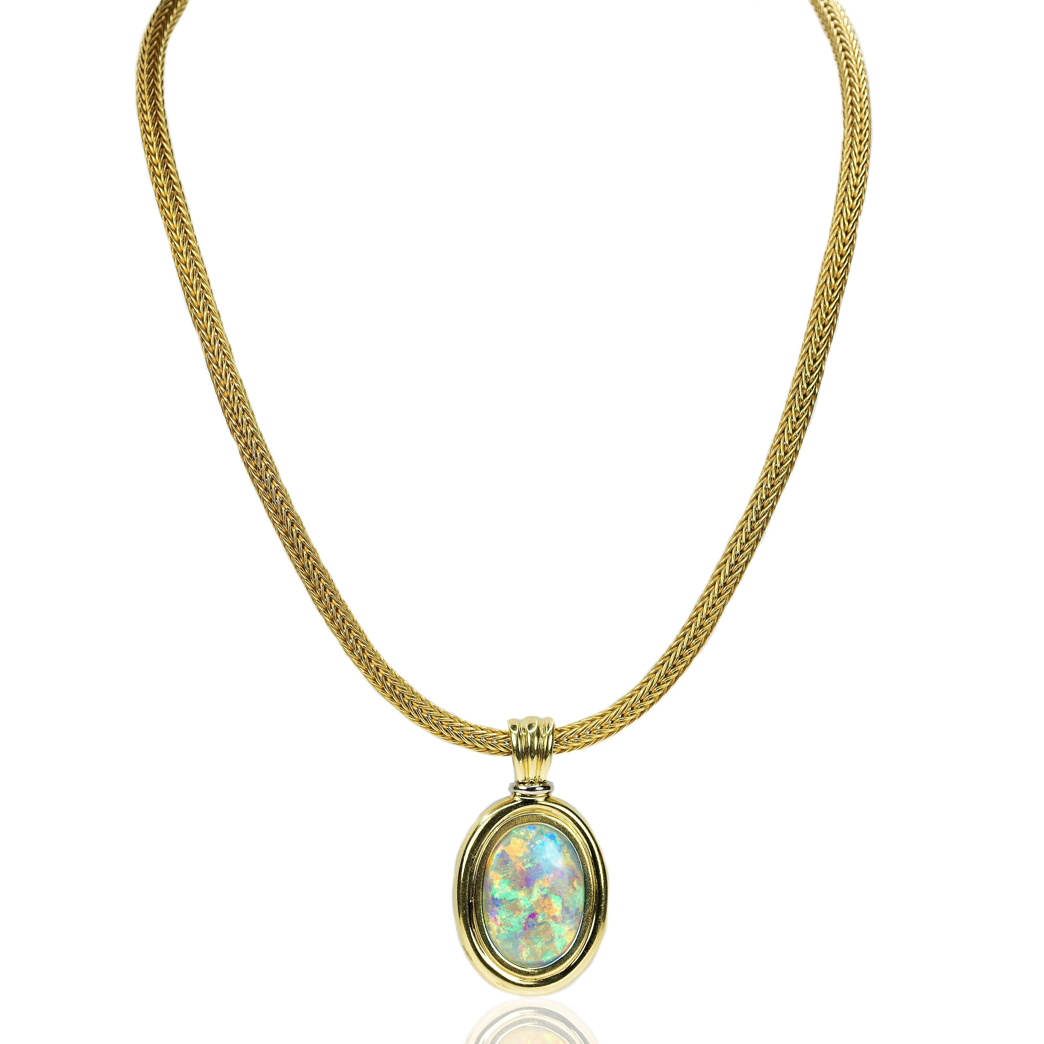 Magnificent Australian Opal Necklace In Excellent Condition In Sarasota, FL