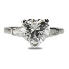 GIA 2.52 Carat Heart Shape Diamond in Platinum Ring