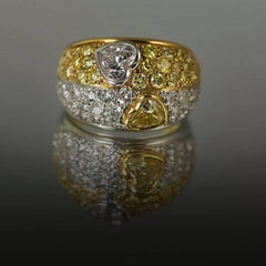 Intense Yellow Diamond Gold Platinum Ring