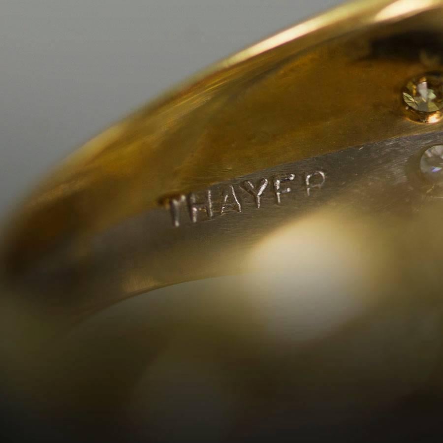 Ring aus Gold und Platin mit gelbem Diamanten für Damen oder Herren im Angebot