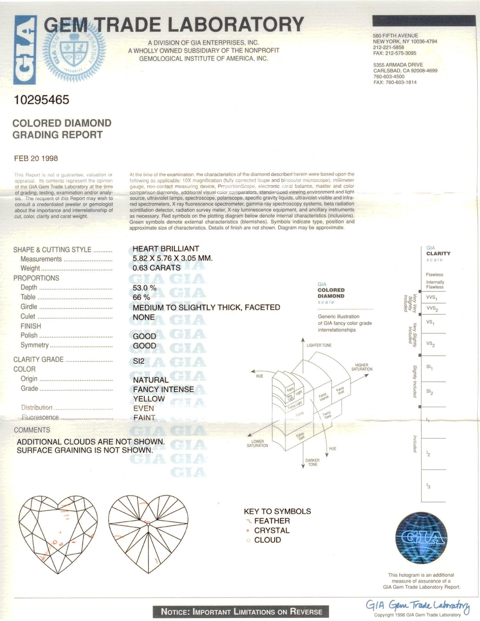 Intense Yellow Diamond Gold Platinum Ring For Sale 2