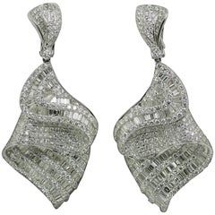 Diamant-Gold-Kronleuchter-Ohrringe mit Diamant