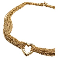 Tiffany & Co 18k yellow gold open heart chocker/necklace