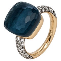 Pomellato Nudo Maxi ring diamond and London blue Topaz