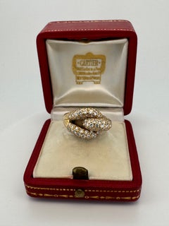 Cartier Chrochet Knot Diamond Ring 1970s Vintage Cartier Ring.