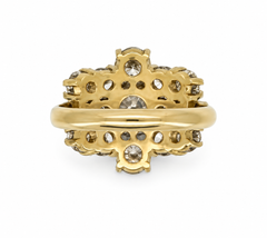 18k cocktail yellow gold 4.00ct diamond cluster ring