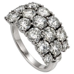 Anello moderno a grappolo con pavé di diamanti in oro bianco 18 carati, 3,20 ct, Paesi Bassi