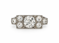 18k white gold diamond modern Artdeco style ring