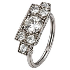 18k white gold diamond modern Artdeco style ring