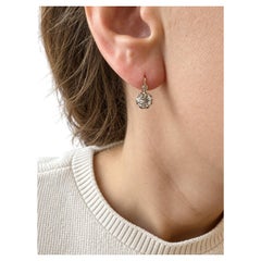 18k antique French dormeuse earrings old mine cut diamonds