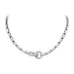 Cartier Agrafe Diamond White Gold Buckle Link Necklace