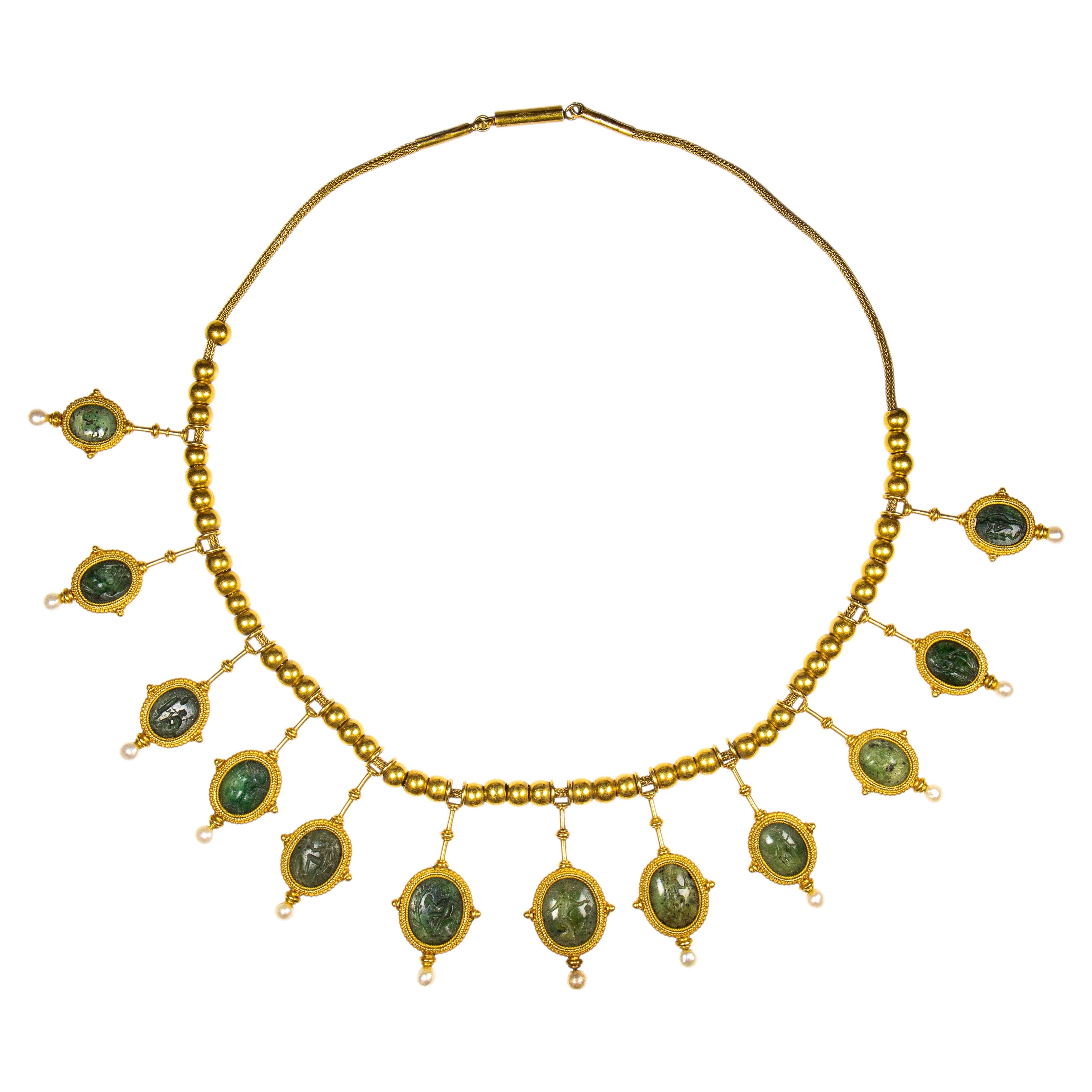 Una magnifica collana in stile revival archeologico di Giacinto Melillo  Dodici romani in vendita