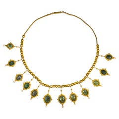 A Magnificent Archaeological Revival Necklace by Giacinto Melillo  Twelve Roman