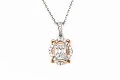 Eternal Knot Two-Tone Diamond Pendant with Baguette & Round Diamond Accents