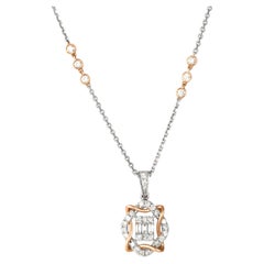 Eternal Knot Two-Tone Diamond Pendant with Baguette & Round Diamond Accents