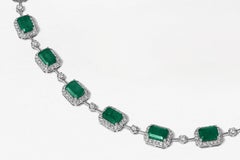 Juliette Emerald Necklace with Graduating Emeralds & Brilliant Diamond Halos