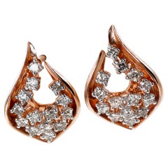 Celestia Pear Drop Diamond Earring in Radiant Rose Metal with Starlit Brilliance