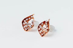 Celestia Pear Drop Diamond Earring in Radiant Rose Metal with Starlit Brilliance