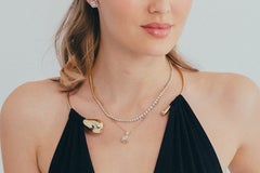 14K Yellow Gold Dual Hexagon Drop Chain Necklace with Geometric Design