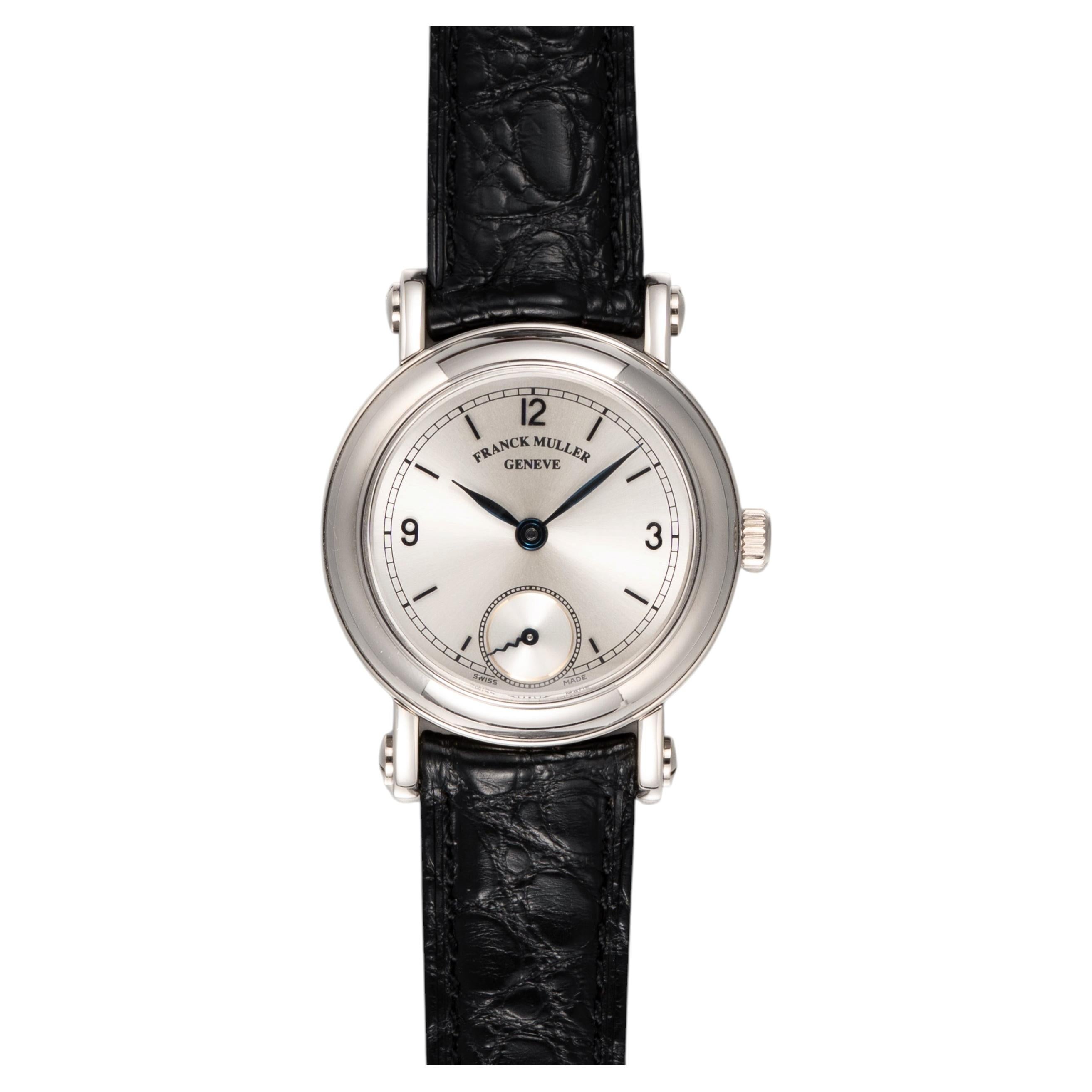Franck Muller 2800 S6MM Silver Dial 18k WG Automatic 1990s Open Papers For Sale