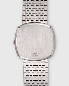 Piaget 12431 A6 Silver Brushed Linen Dial 18k WG Automatic 1980s