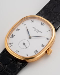 Patek Philippe Golden Ellipse 3978, weißes Zifferblatt mit römischen Ziffern, 18 Karat Gelbgold, 1980er Jahre