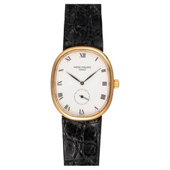 Patek Philippe Golden Ellipse 3978, weißes Zifferblatt mit römischen Ziffern, 18 Karat Gelbgold, 1980er Jahre