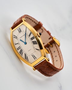 Cartier Tonneau Paris Dial 18k YG Manual Winding 1980s
