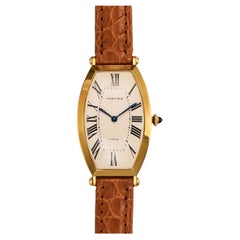 Cartier Tonneau Paris Dial 18k YG Manual Winding 1980s